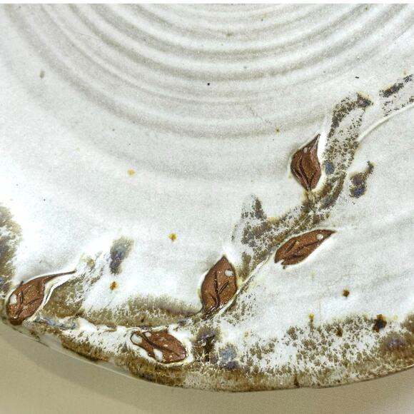 Donna Rowe Durango Pottery Vintage Large Oval Serving Platter Bowl Aspen Leaves - Picture 3 of 7